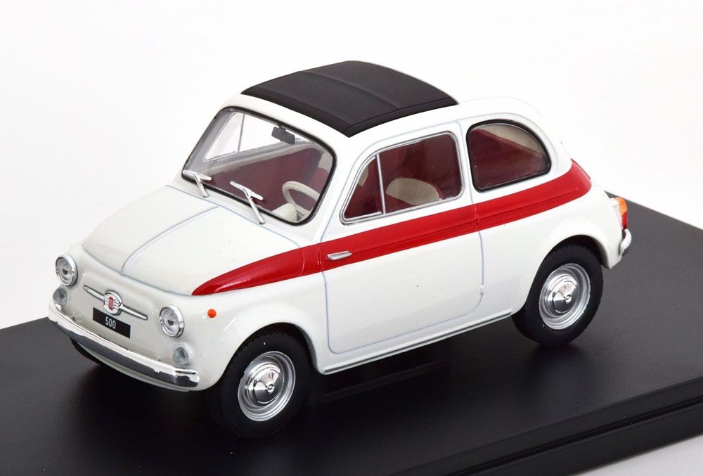 Fiat Modellautos: FIAT 500 WEISS/ROT 1:24 WHITEBOX – Neu und originalverpackt aus Suhr von Moebelsiralfred