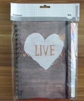Notizbuch "LIVE" mit Register und Spiralbindung