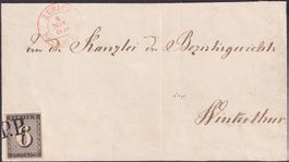 1850, ZÜRICH 6 (2S) mit höchst seltener P.P.-Entwertung! +AT
