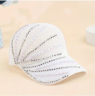 NEUES Base Cap mit Perlen weiss - 225296