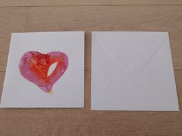 Handgemachte Bei mir Karte mit Umschlag - 15 cm X 15 cm.