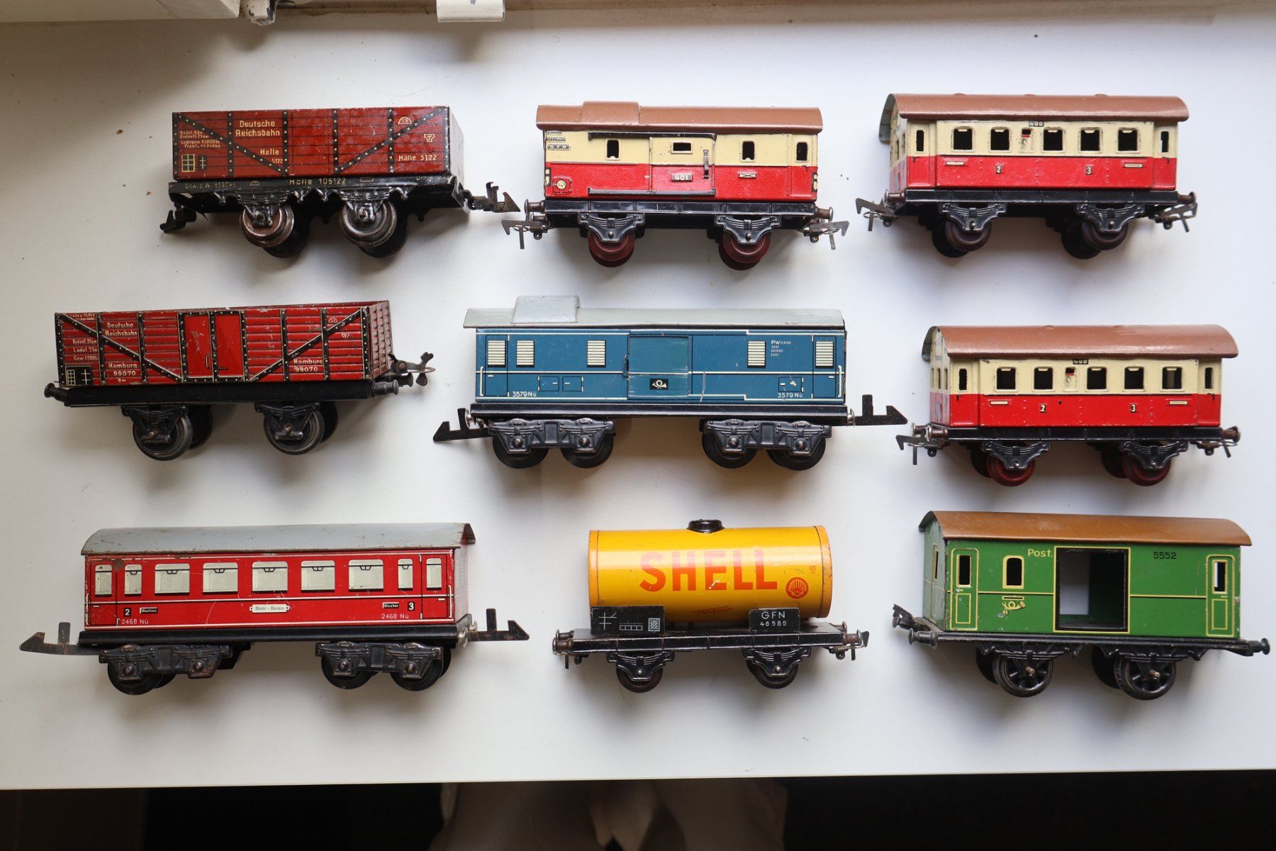 Fleischmann Modellini di ferrovie: Fleischmann & Co 9 x Wagen - Spur 0 Blech – Usato da Winterthur venduto da Monstera 4