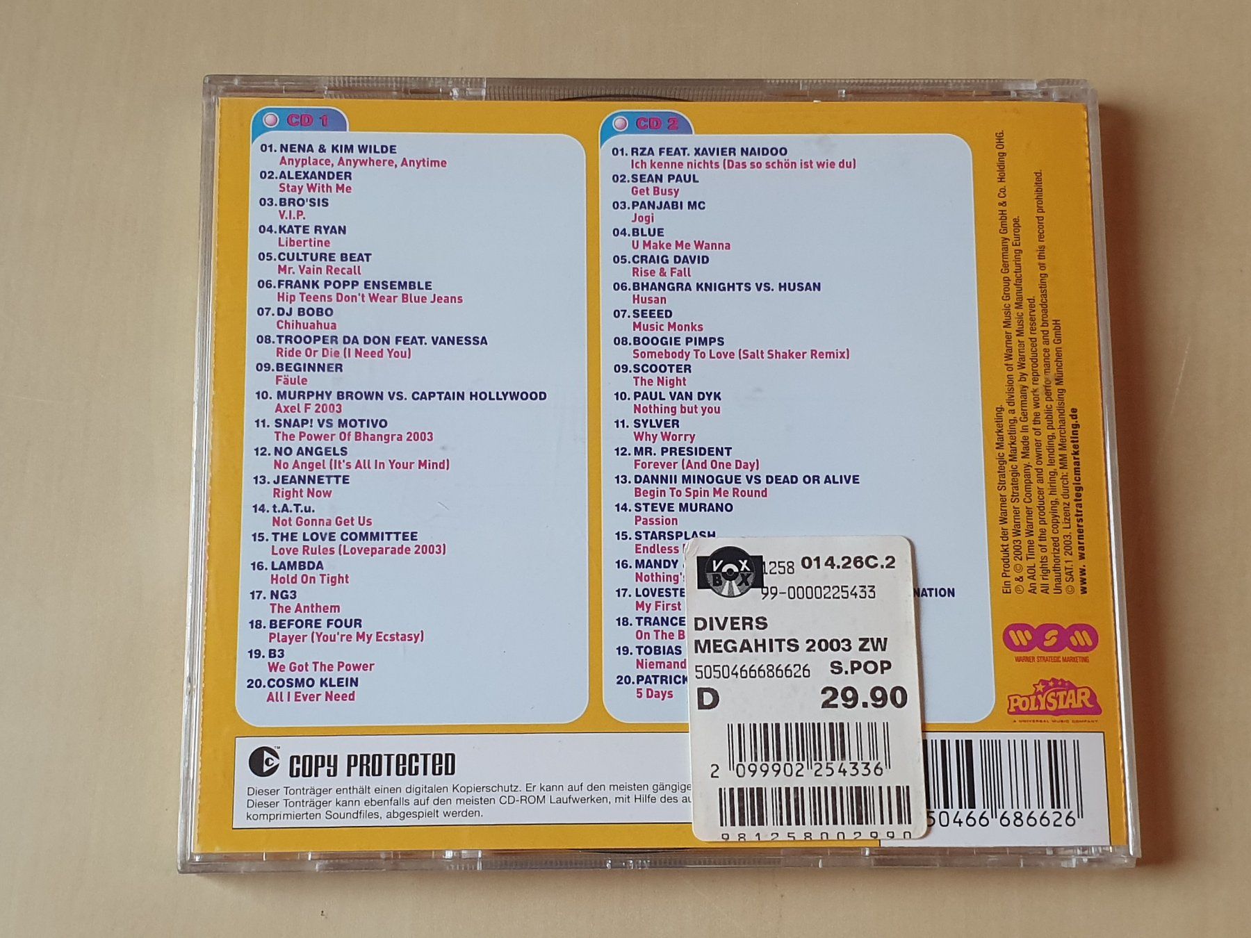 CD: Mega Hits 2003 die Zweite – Usato da Stansstad venduto da collectorsshop 1