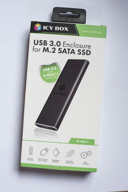 ICY BOX M.2 NVMe SSD Gehäuse - USB 3.2 Gen 2x2, 20 Gbit/s, Werkzeuglos