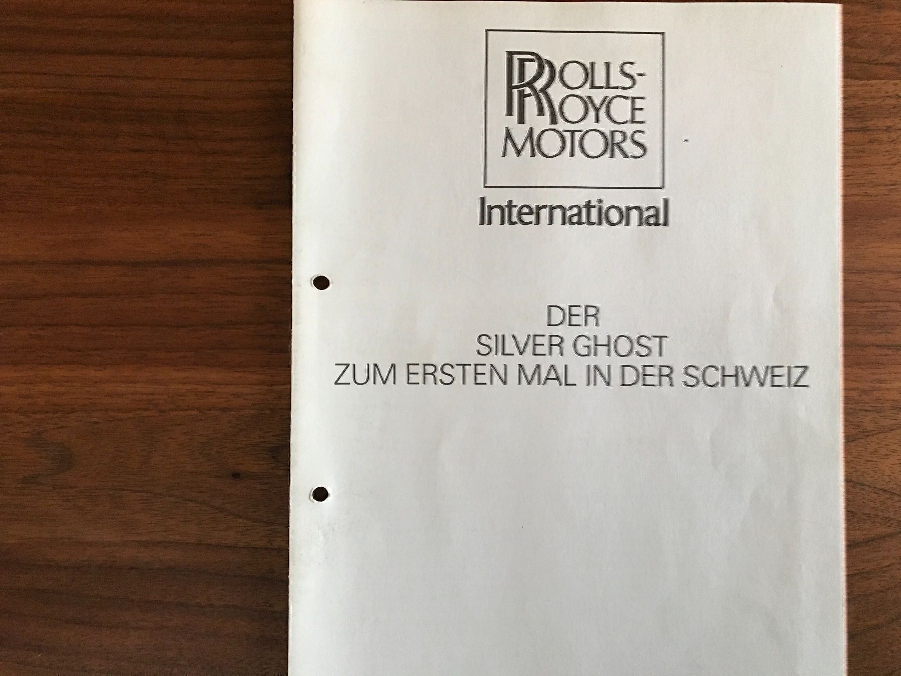 Dokumente: Rolls Royce Prospekt – Gebraucht aus Balterswil von Jeko1967