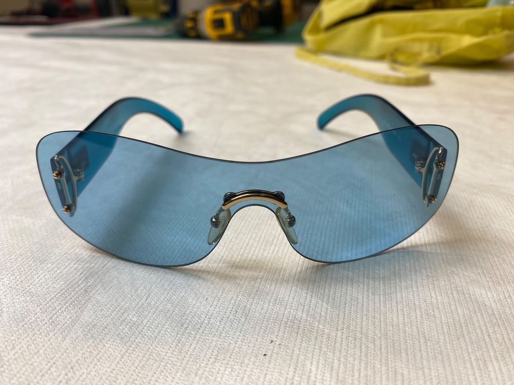 Gucci rimless outlet shield sunglasses