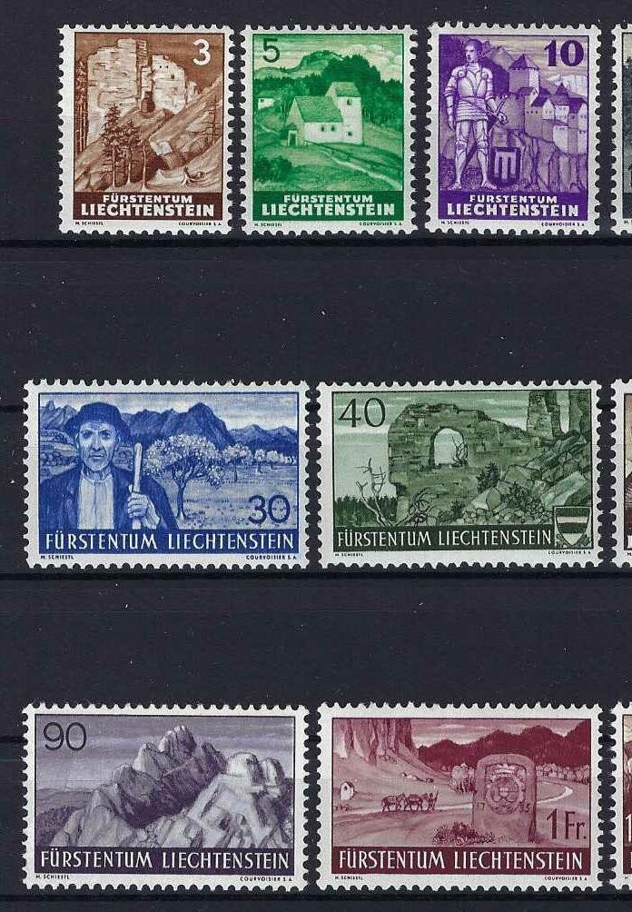 Tutti i francobolli: Lichtenstein Serie 1937/38 saubere werte postfrisch 105.- – Usato da Hitzkirch venduto da walti1959 1