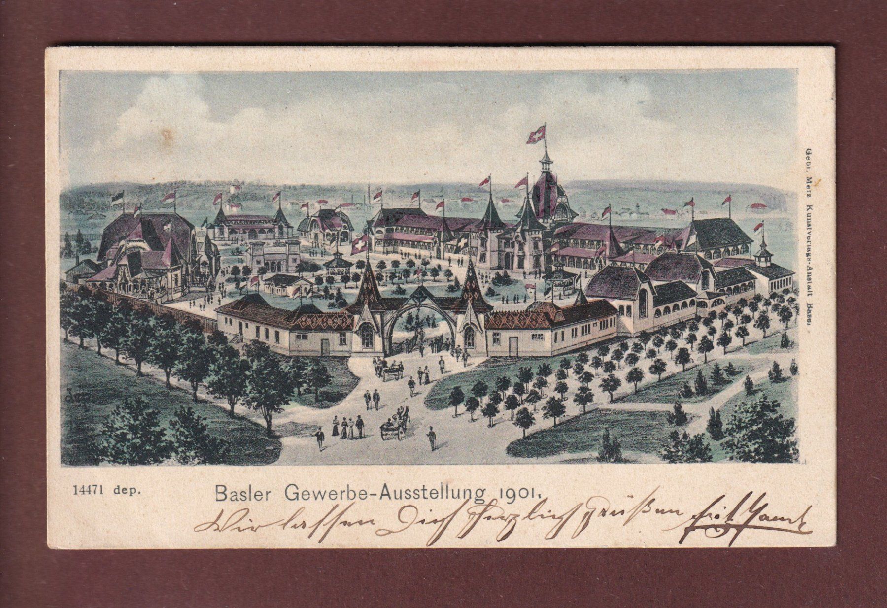 Cartoline postali: BASEL - Gewerbe Ausstellung 1901 – Usato da Pully venduto da nicecards