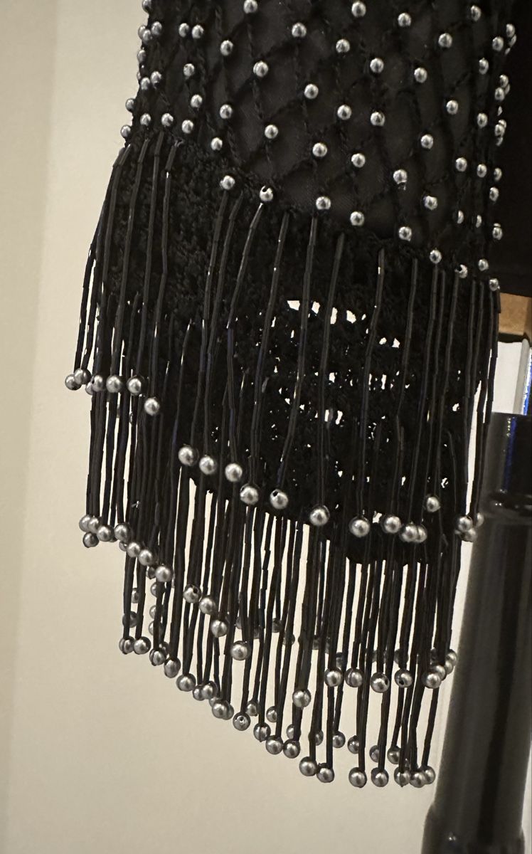 Taschen für Damen: Perlenbestickte Abendtasche mit Fransen in schwarz – Neu (gemäss Beschreibung) aus Münsingen von Innchen 6