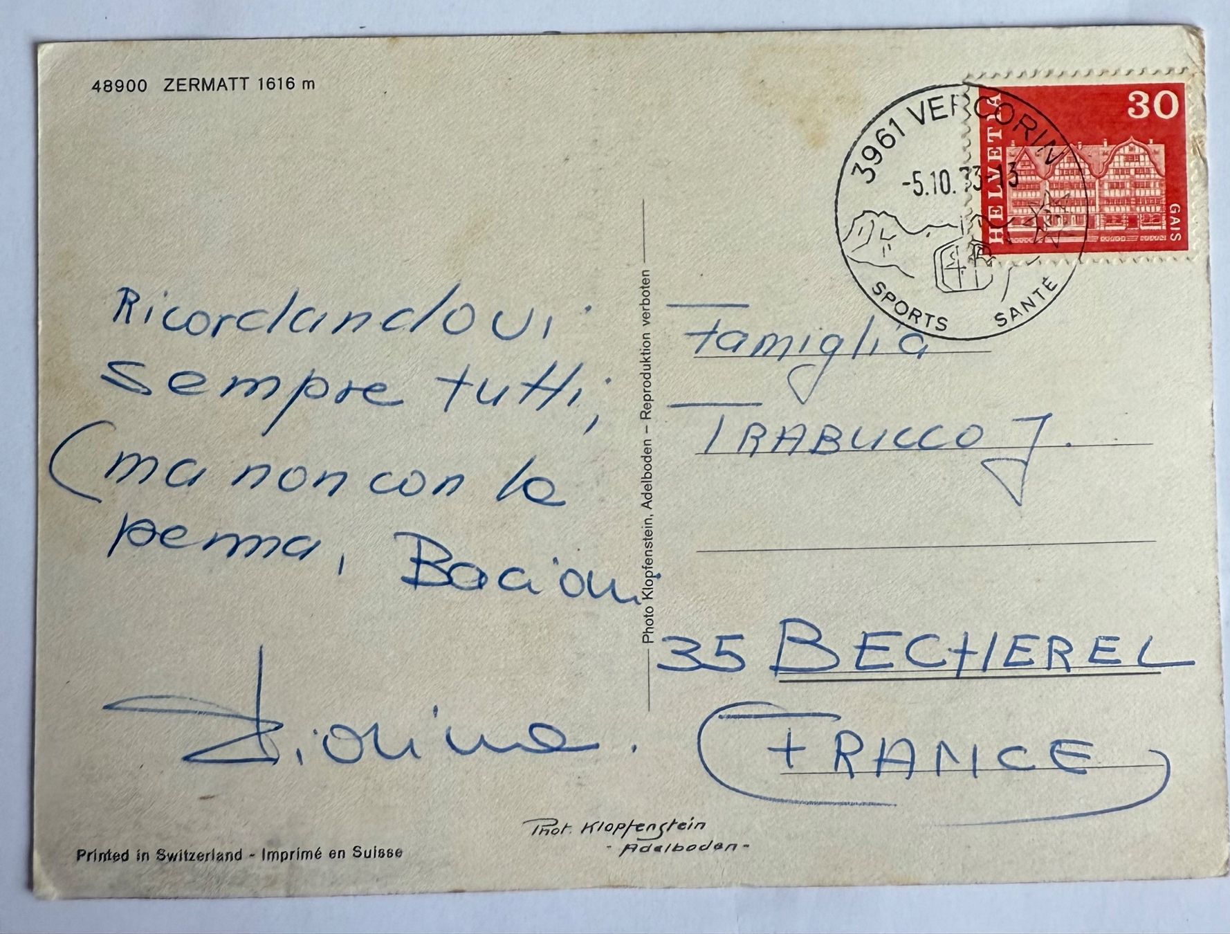 Cartoline postali: ZERMATT - Gornergrat Bahn - Cervin 1973 – Usato da Lutry venduto da Ediego 1