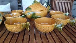 Vintage Fisch Geschirr Set, 6 teilig