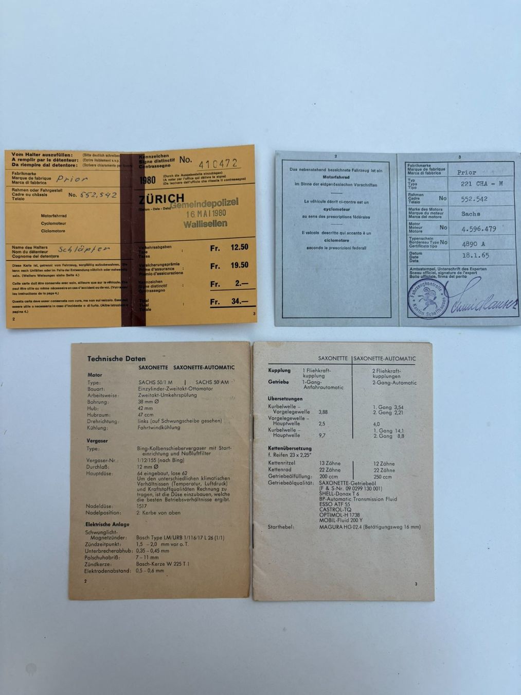 Sachs Mofas: Saxonette 1965, mit Ausweis – Gebraucht aus Rüschlikon von pas_g92x 2