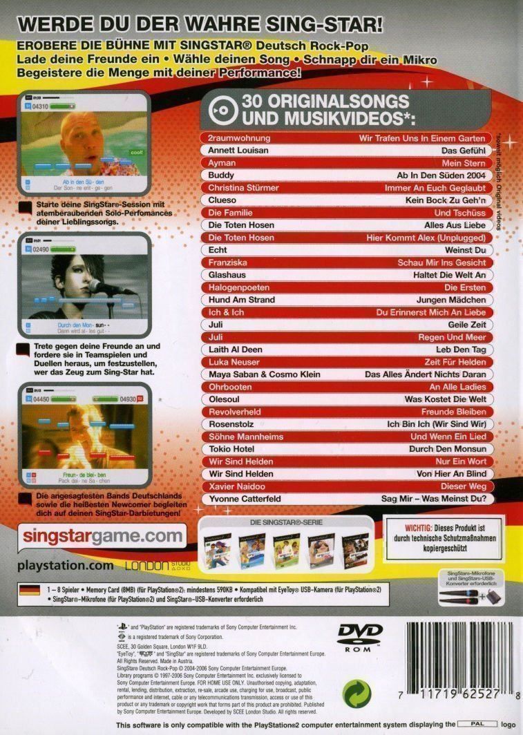 Sony Giochi: SingStar Deutsch Rock-Pop - PS2 – Usato da Pambio Noranco venduto da Pol69 1
