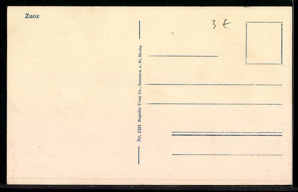 Cartoline postali: Zuoz, Ortsansicht mit Bergen im Hintergr – Usato da Berlin venduto da bartko-reher 1