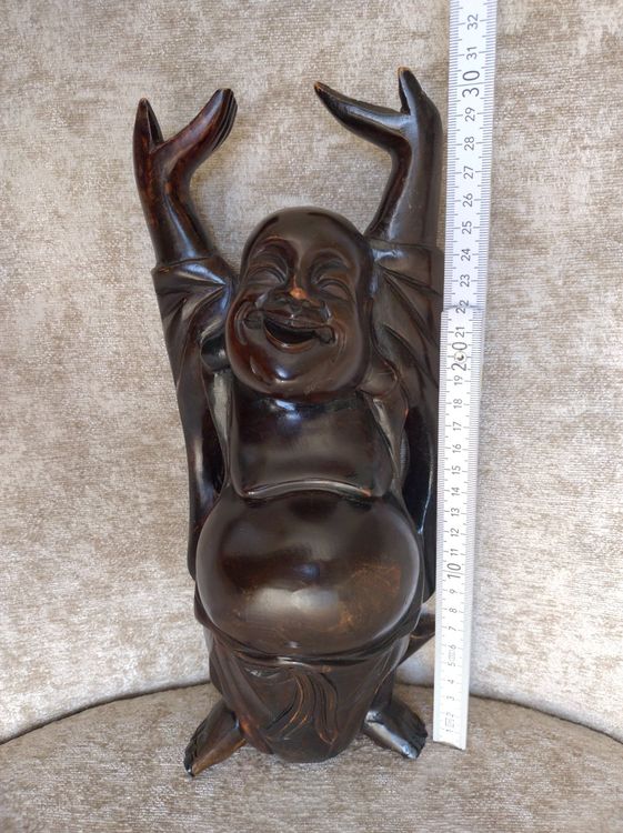 Qikuver Buddha Maitreya Che Ride, Statua Di Buddha In Ceramica, Scultura Di Tè Ornamentale, Mini - Foto 2