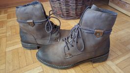braune Stiefeletten Rieker gefüttert wie neu