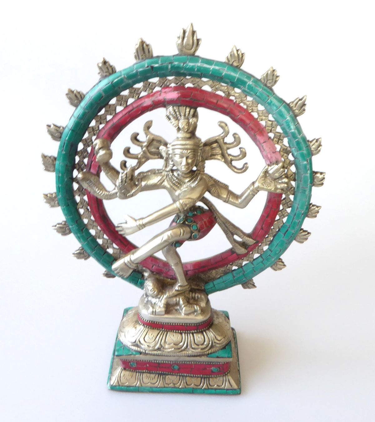 Statuette: Messing-Figur versilbert - Shiva Nataraj – Nuovo e nell'imballaggio originale da Mauren venduto da Yeelen 1