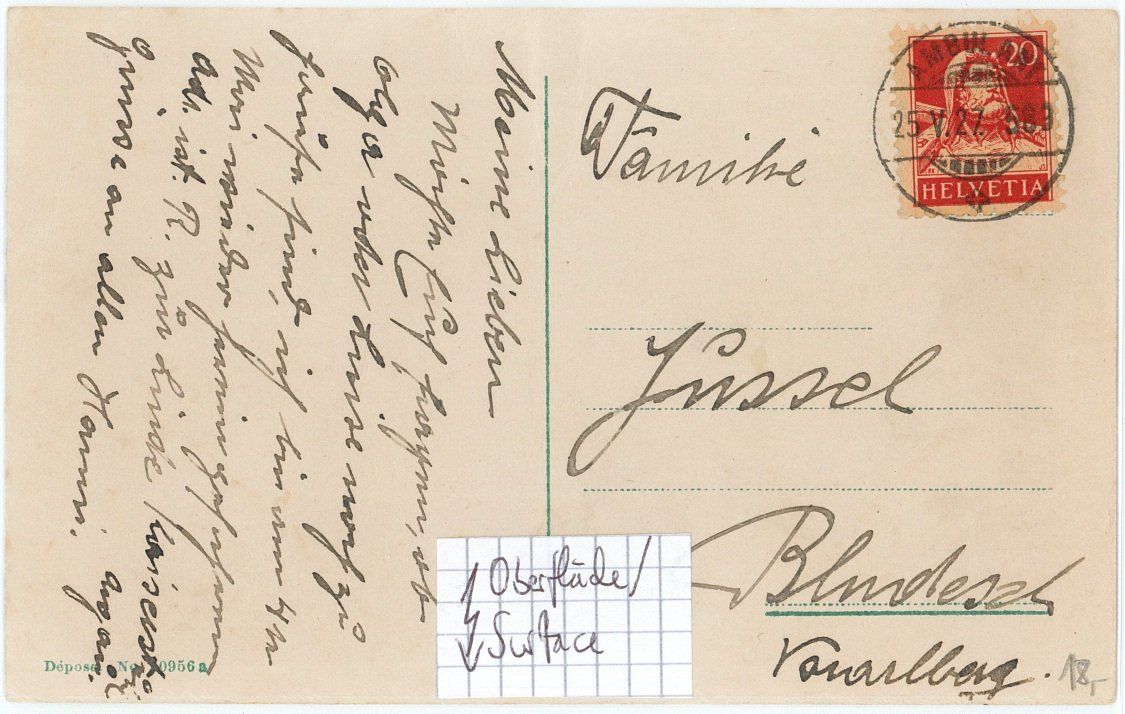 Cartoline postali: AG 293 Kaiserstuhl BAHNPOST 1927 – Usato da Fribourg venduto da philafri 1