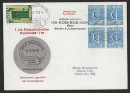 1970 Ballon Schweiz Bazenheid  Luftpost