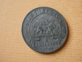 British East Africa 1946, 1 Shilling - Löwe  Silber .250