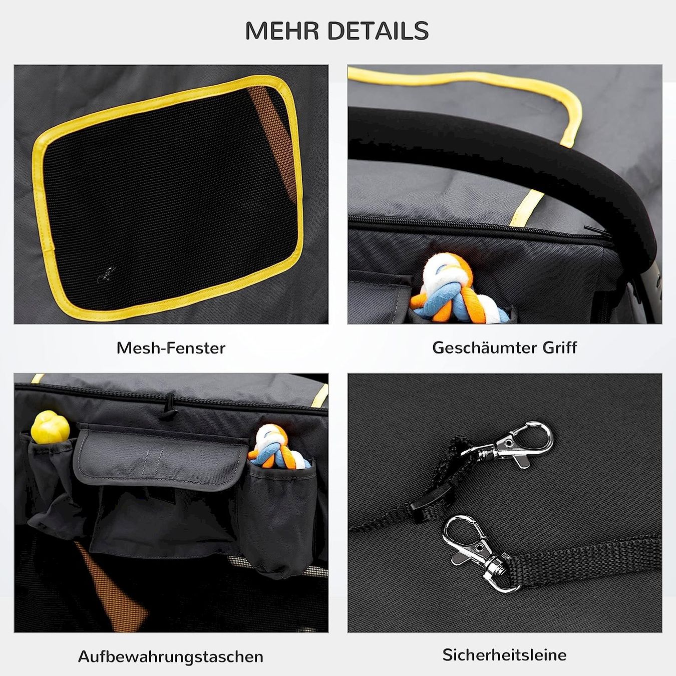 Gabbie, trasporto & Sicurezza: Hundewagen mit Netzfenster faltbar grau – Nuovo e nell'imballaggio originale da Bottighofen venduto da zaap 3