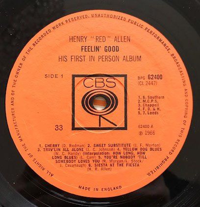 Dischi in vinile: Jazz LP: Henry "Red" Allen "Feeling good" (CBS) – Usato da Hochfelden venduto da mue_lhm9 1