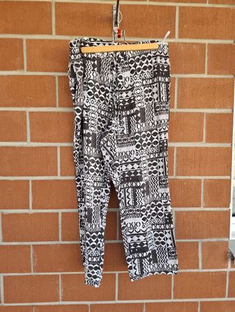 Hose Fabiani dunkelgrau weiss gemustert Grösse 44