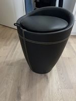Hocker Kunstleder Schwarz mit Stauraum guter Zustand
