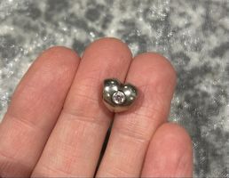 Pandora Vintage Herz Charm 925 Silber mit Stein, Top! 🩷✨