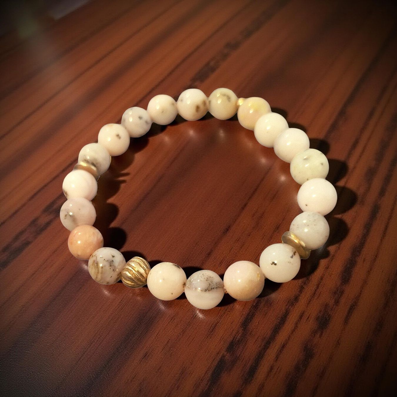 Bracciali & Braccialetti: Armband, rosa Andenopal & Bronze. 19cm. – Nuovo e nell'imballaggio originale da Aarau venduto da Schmuckhoehle_MD 7