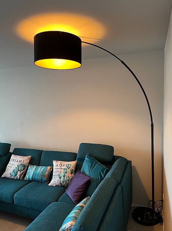 Lampade: Bogenleuchte mit schwarzem Samtschirm – Nuovo (secondo la descrizione) da Müllheim Dorf venduto da PeriFel 2