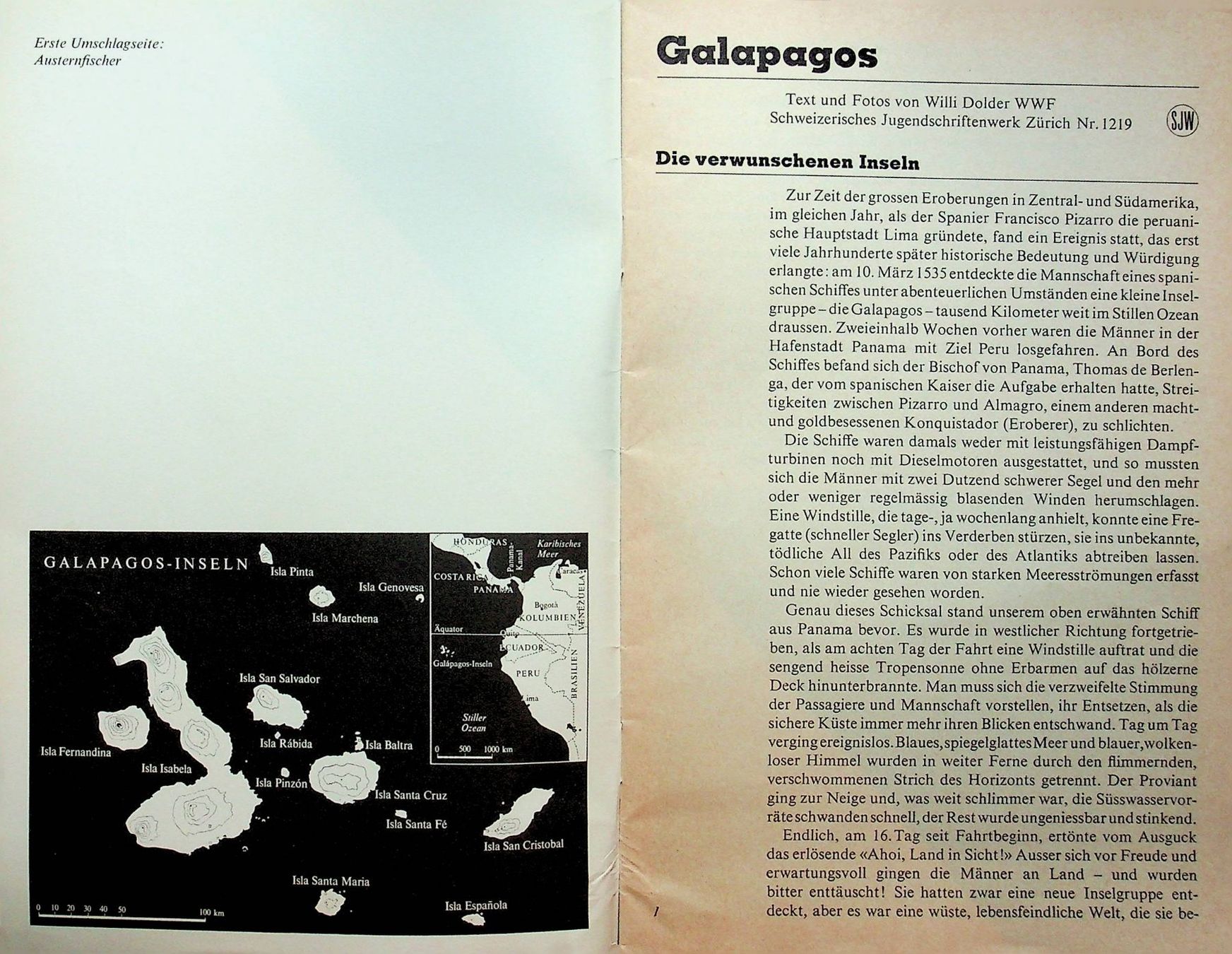 Libri: SJW 1219 Willi Dolder  Galapagos  EA 1973 – Usato da Reitnau venduto da Zaomir 2