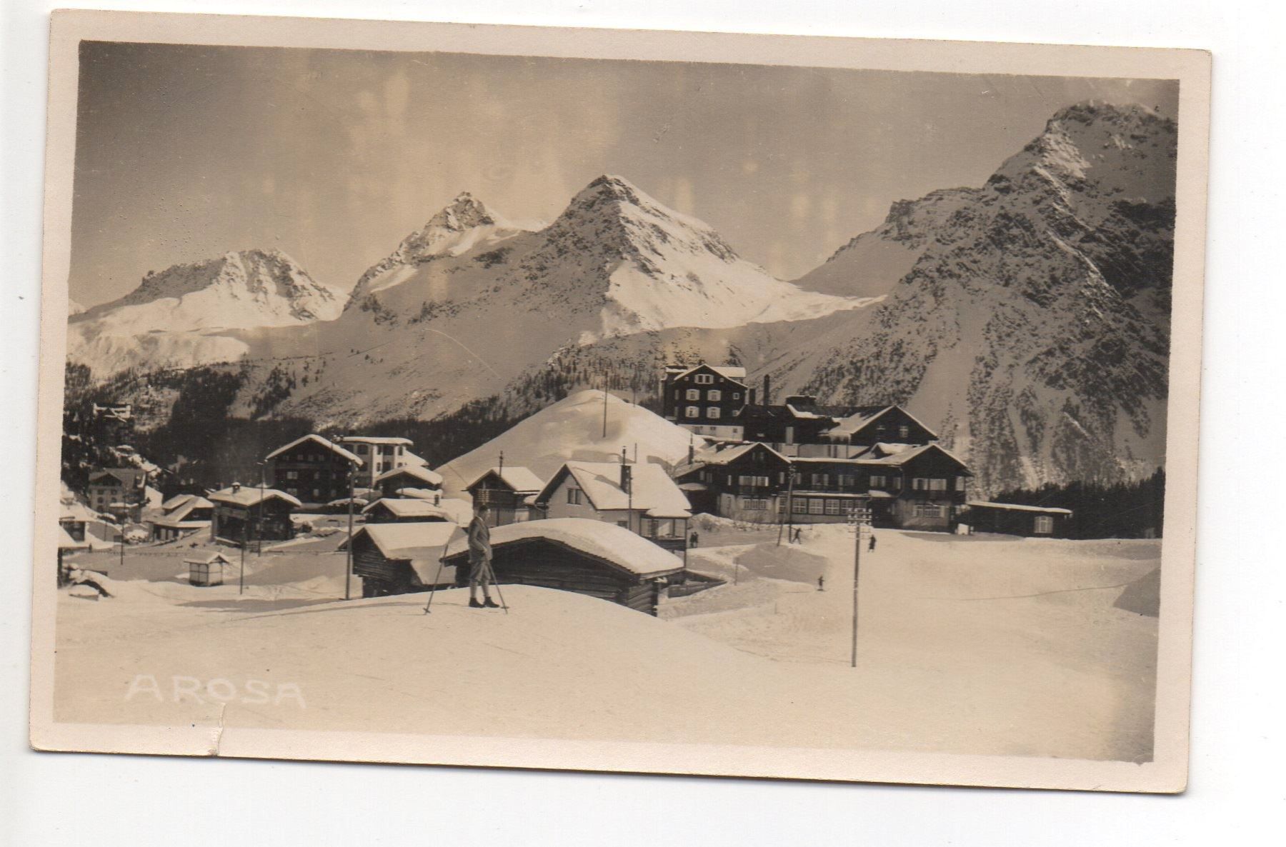 Cartoline postali: AROSA Inner-Arosa, Skifahrer – Usato da Jona venduto da philajona