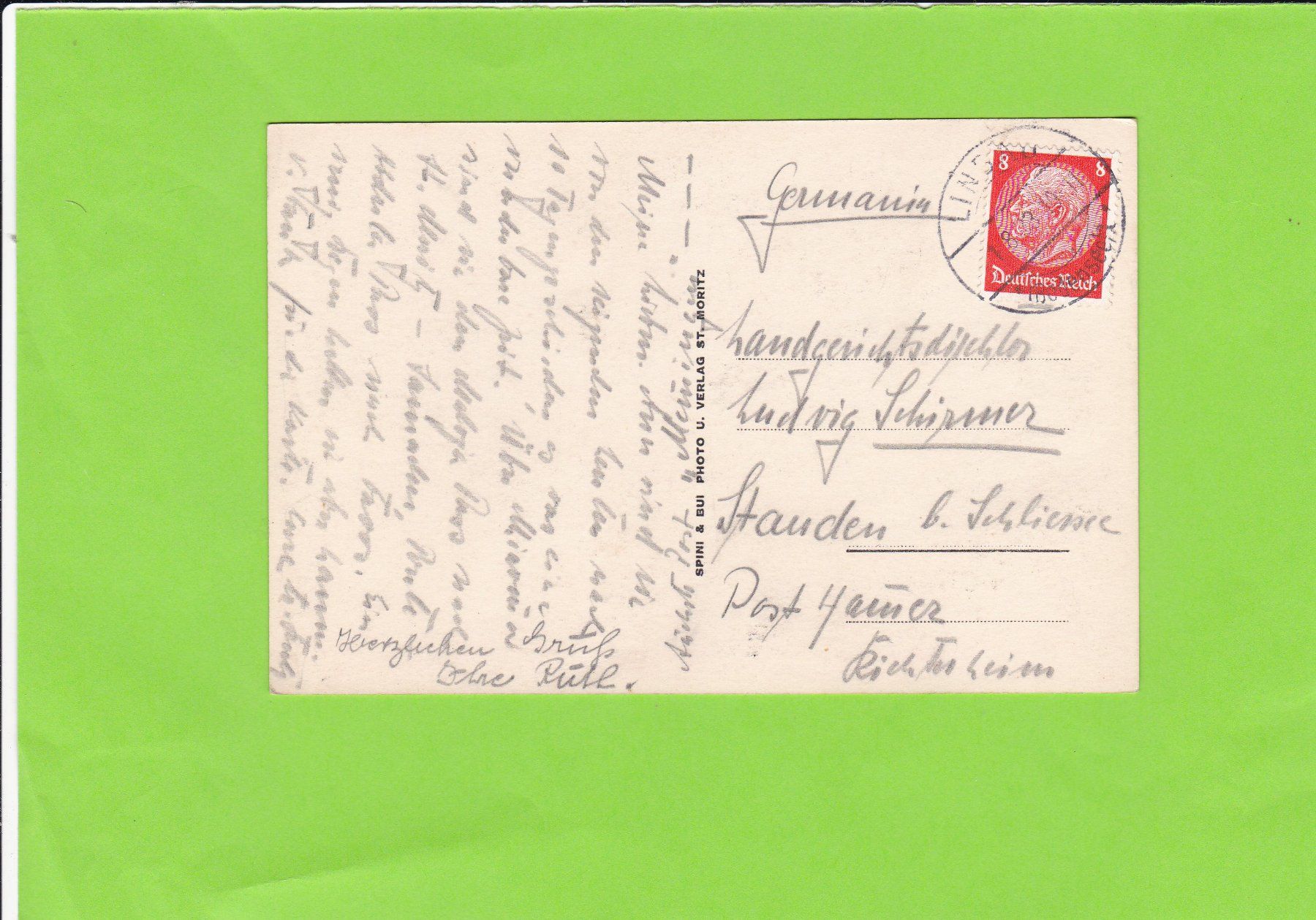 Cartoline postali: St. Moritz-Bad – Usato da St. Peterzell venduto da neckertal 1
