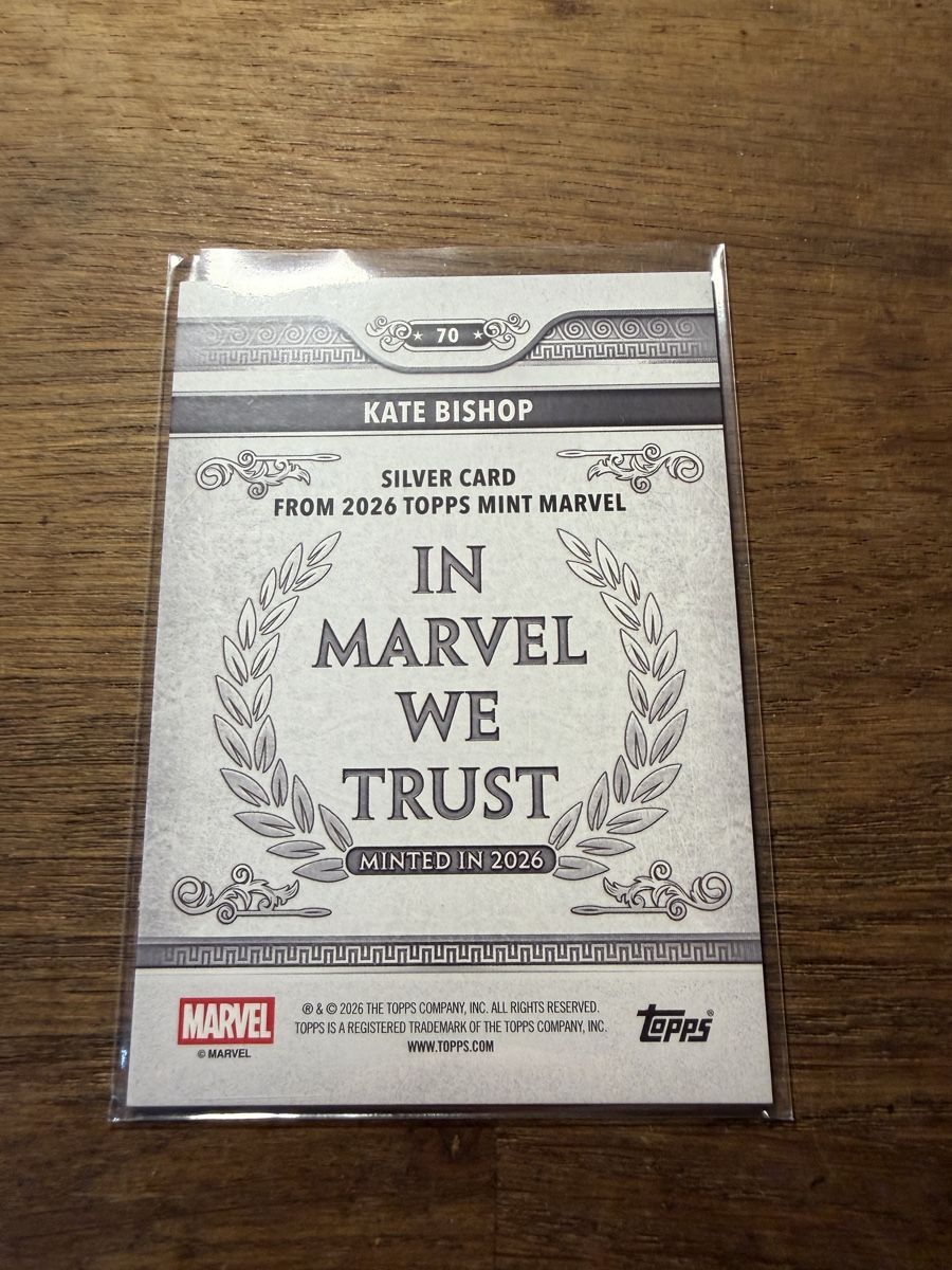 Topps Carte collezionabili: 2026 Topps Marvel Mint Kate Bishop Silver Card – Nuovo (secondo la descrizione) da Goldach venduto da pipinio 1