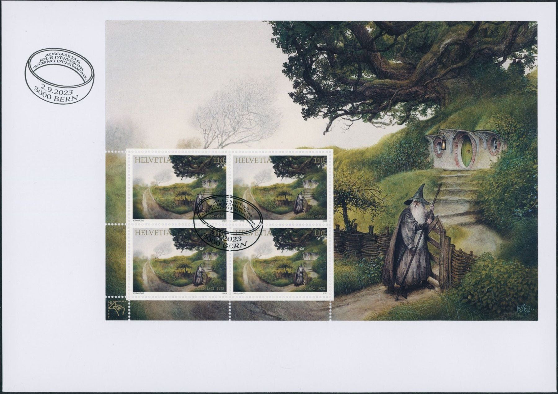 Tutti i francobolli: 2023 - Tolkien - Spezialbogen - Ersttagsbrief FDC ET – Usato da Schindellegi venduto da leecollect 1