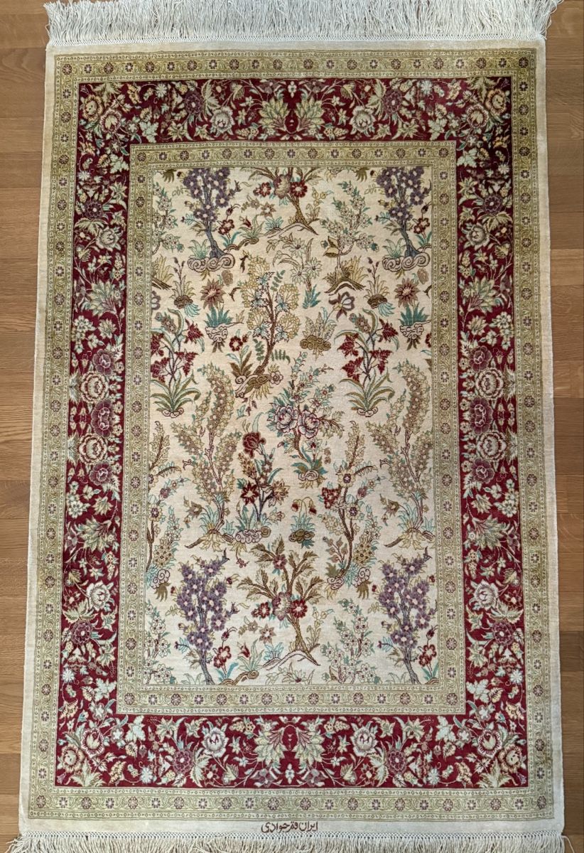 Tappeti: Wunderschönen Perserteppich,100%Seide Qom 147x96.cm – Usato da Büron venduto da Filadefia-888