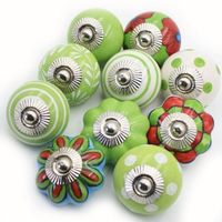 Möbelknopf- 10 Stk-Set, Möbelknöpfe Knäufe Grün