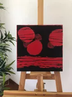 Acrylbild, Mischtechnik auf Holz, ein Unika