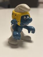 Schleich Schlumpf mit gelbem Helm Figur - Fahrer Schlumpf