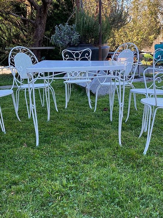 6 alte weisse Französische Gartenstühle aus Metall (Gebraucht) in Forch für CHF 78 – nur Abholung auf Ricardo kaufen