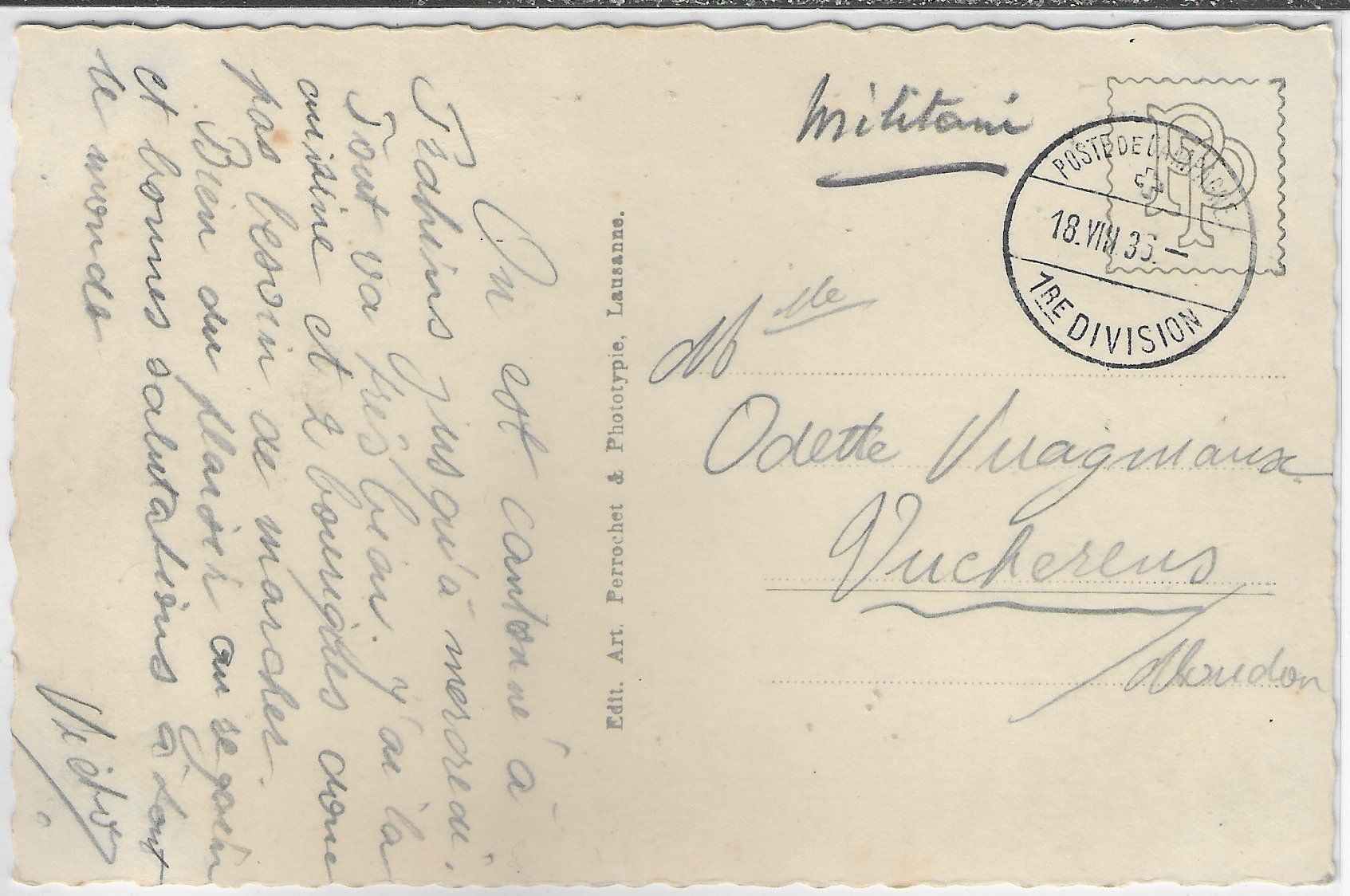 Cartoline postali: Prahins - Vue generale – Usato da Ettingen venduto da Kartenplanet 1
