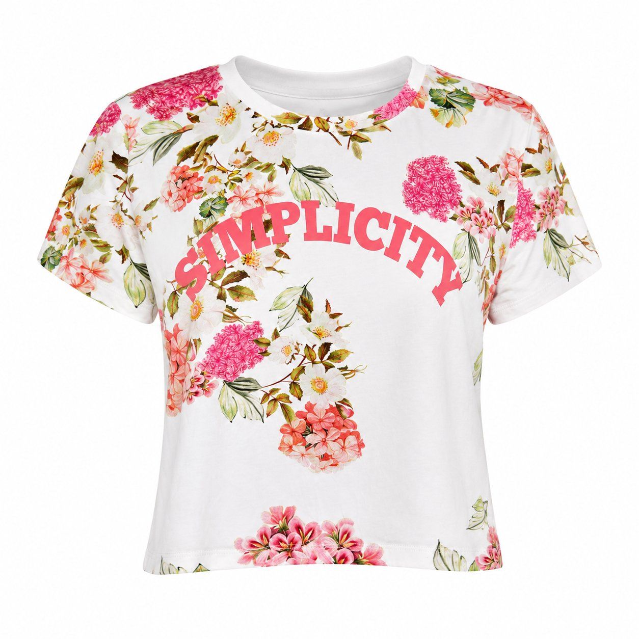 C&A T-shirt: T-shirt crop floral Clockhouse "Simplicity" – Usato da Thônex venduto da Suisse.Shopping