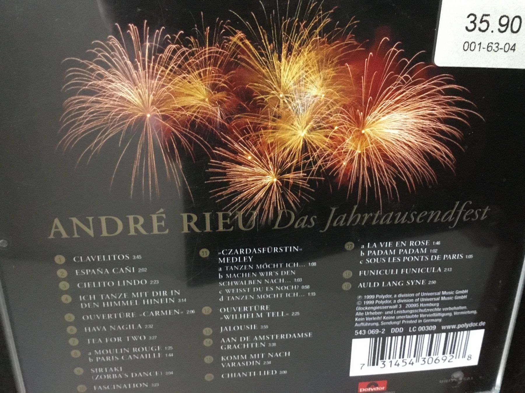 CD: André Rieu - Das Jahrtausendfest CD - – Usato da Thierachern venduto da sweden08 1
