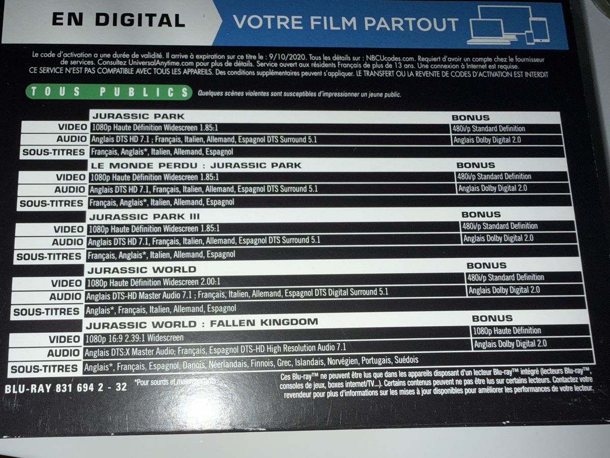 Tutti i DVDs: Jurassic World 5 Blue Ray – Usato da Oftringen venduto da ste_mp2b 3