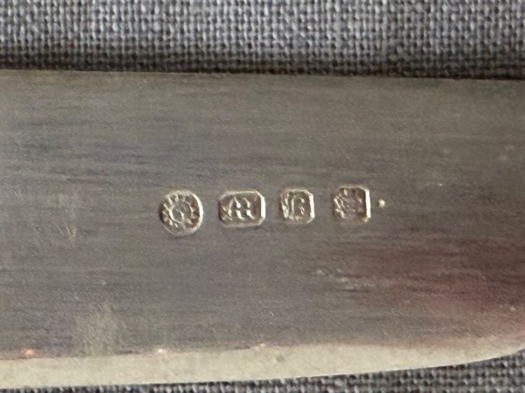 Posate: antike Fischmesser, Silber mit Horngriff – Usato da Luzern venduto da Lampion 2