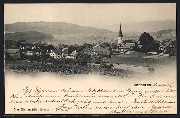 Cartoline postali: AK Bolligen, Totalansicht mit Umgebung – Usato da Berlin venduto da bartko-reher