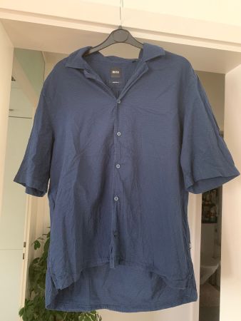 Hugo Boss Hemd Gr. s dunkelblau Regular Fit Sommerhemd