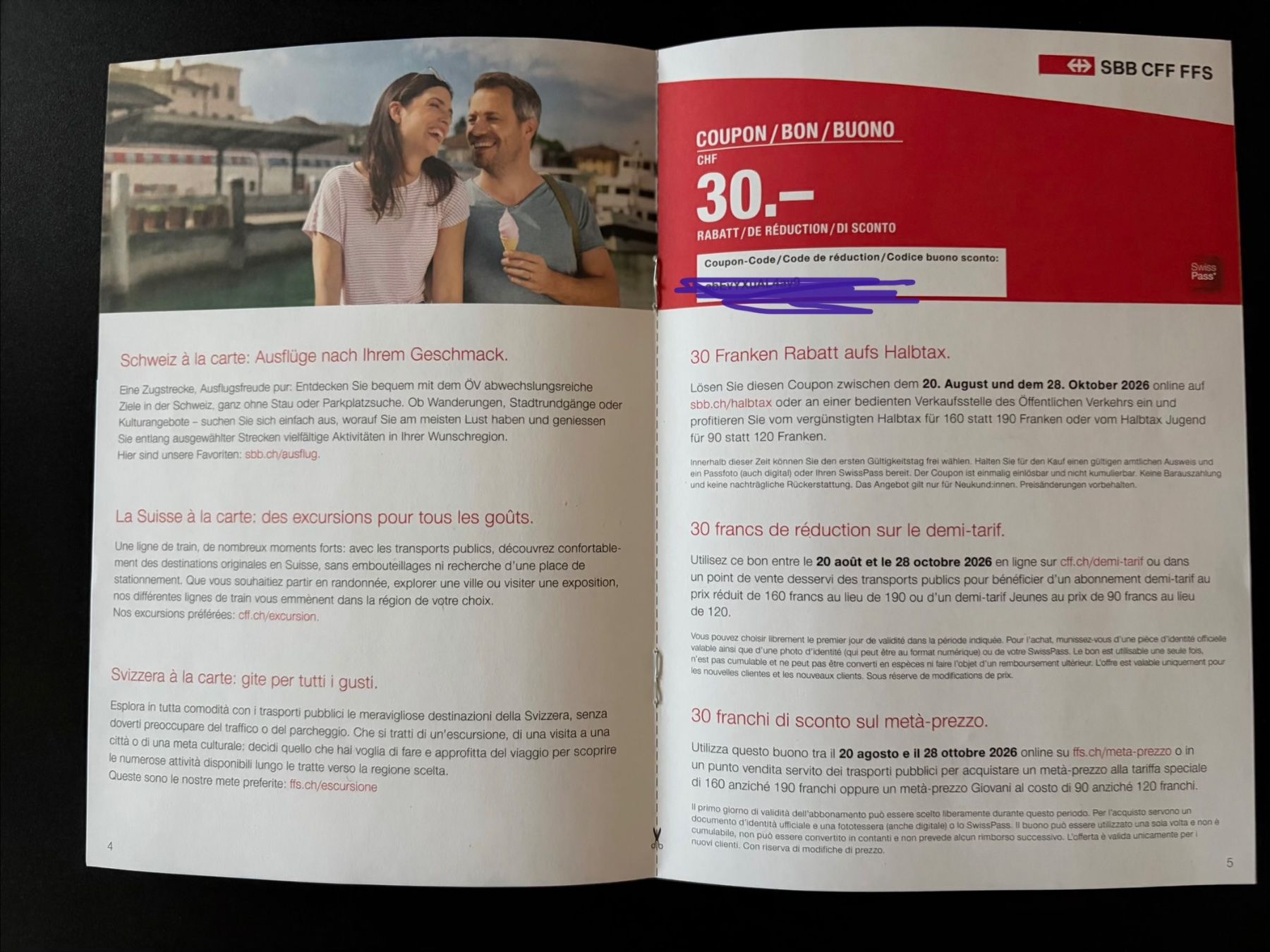 Biglietti: SBB Spezial Tageskarte – Nuovo e nell'imballaggio originale da Meilen venduto da Sura18 2