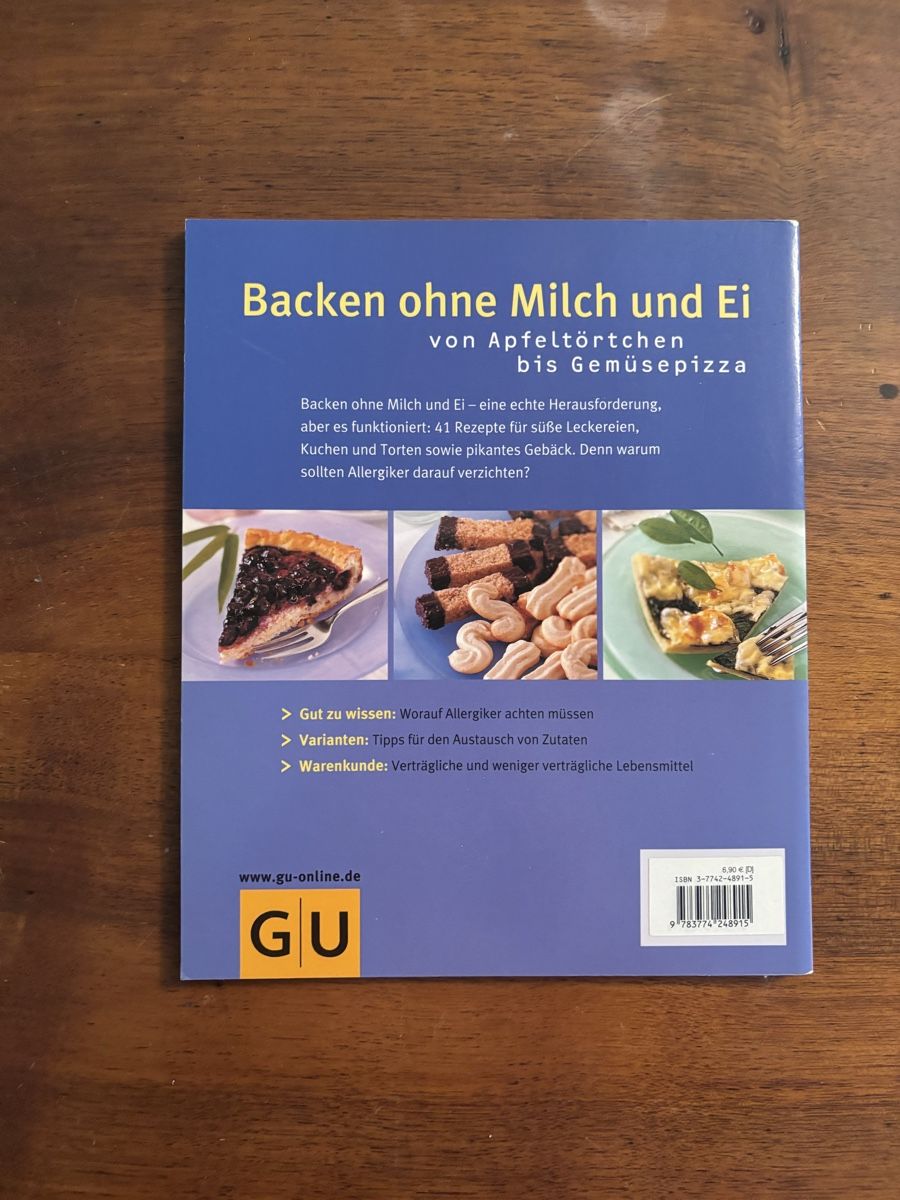 Bücher: Kochbuch Backen ohne Milch und Ei – Gebraucht aus Bern von Osino 1